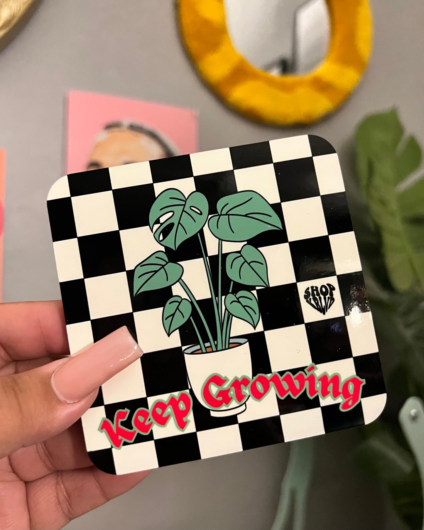 Keep Growing 4" Cork Coaster