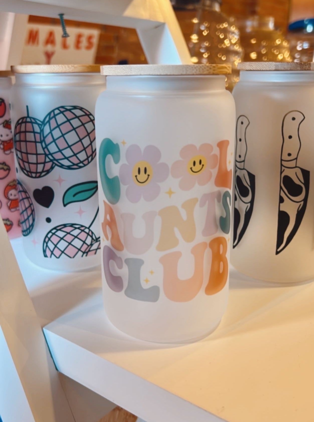 Cool Aunts Club 16oz Glass Cup
