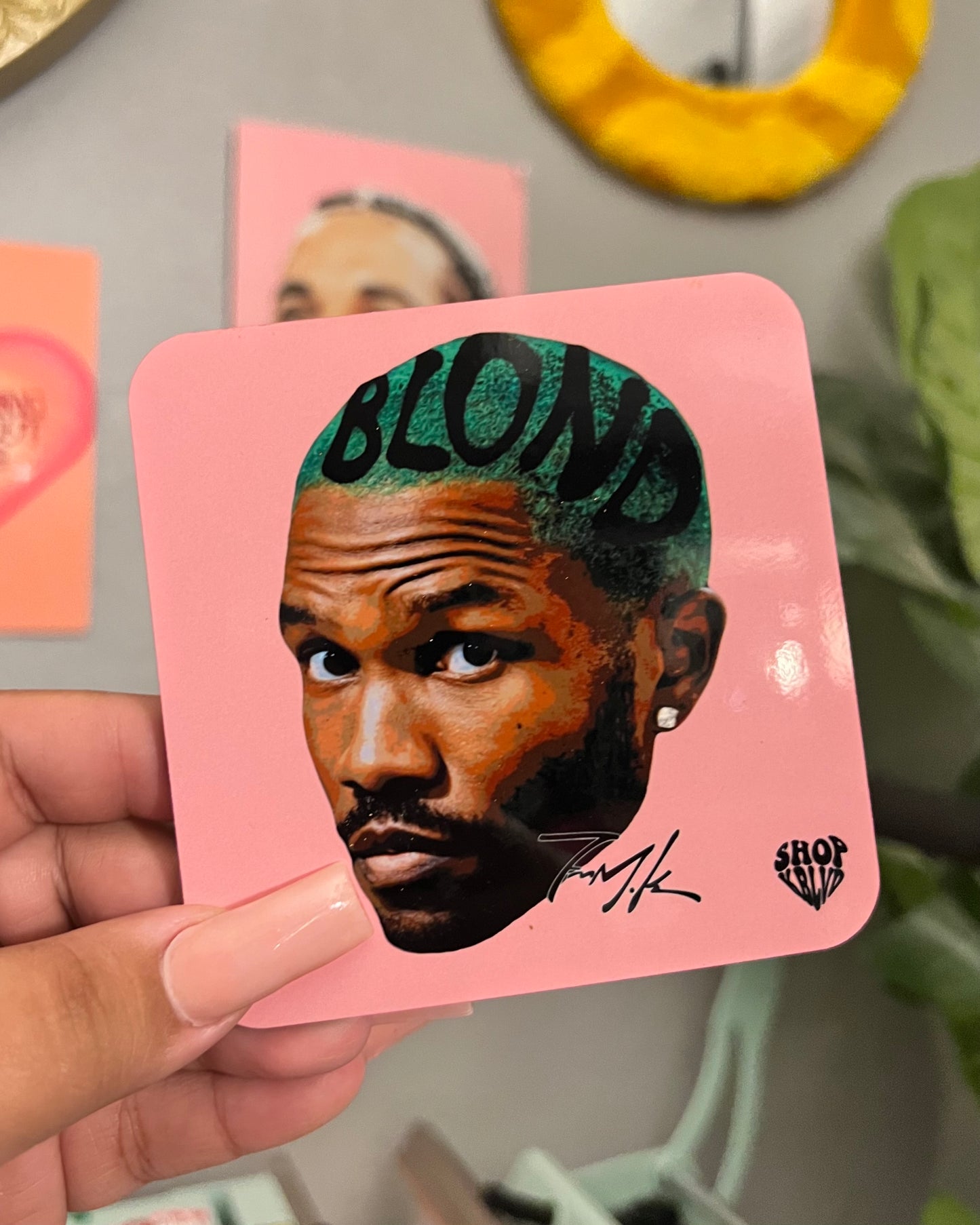 Pink 4" Cork Coaster