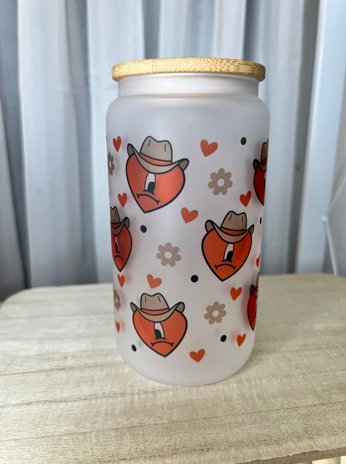 Cowboy Bad Bunny 16oz Glass Cup