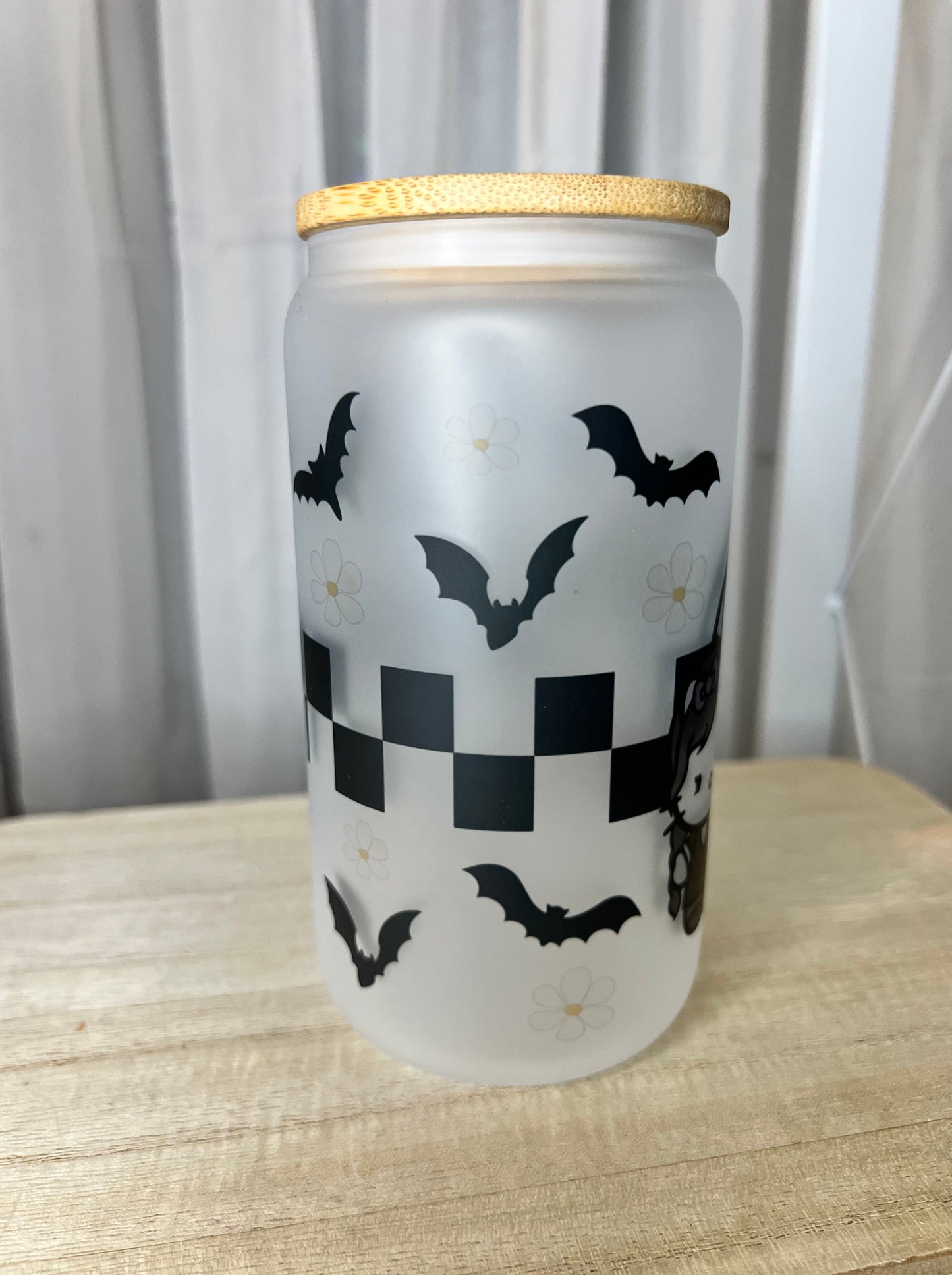 Wednesday Kitty 16oz Glass Cup