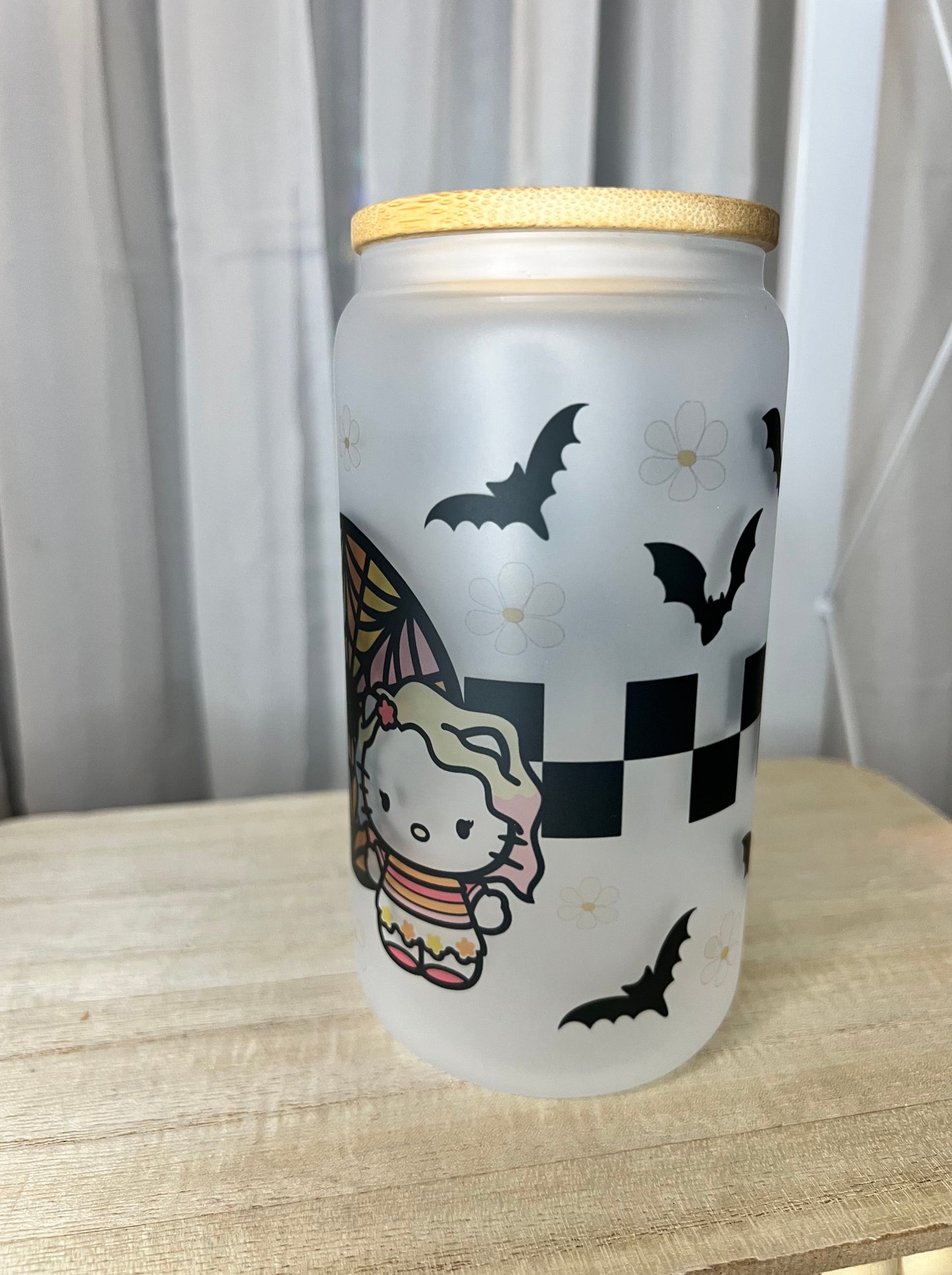 Wednesday Kitty 16oz Glass Cup