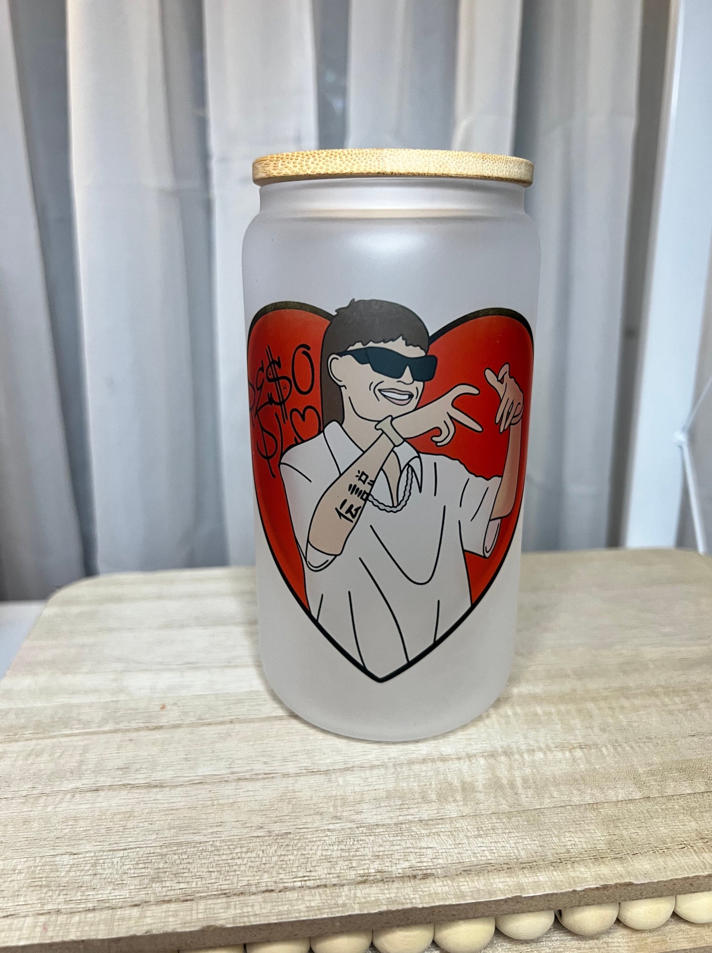 Peso Pluma Red 16oz Glass Cup
