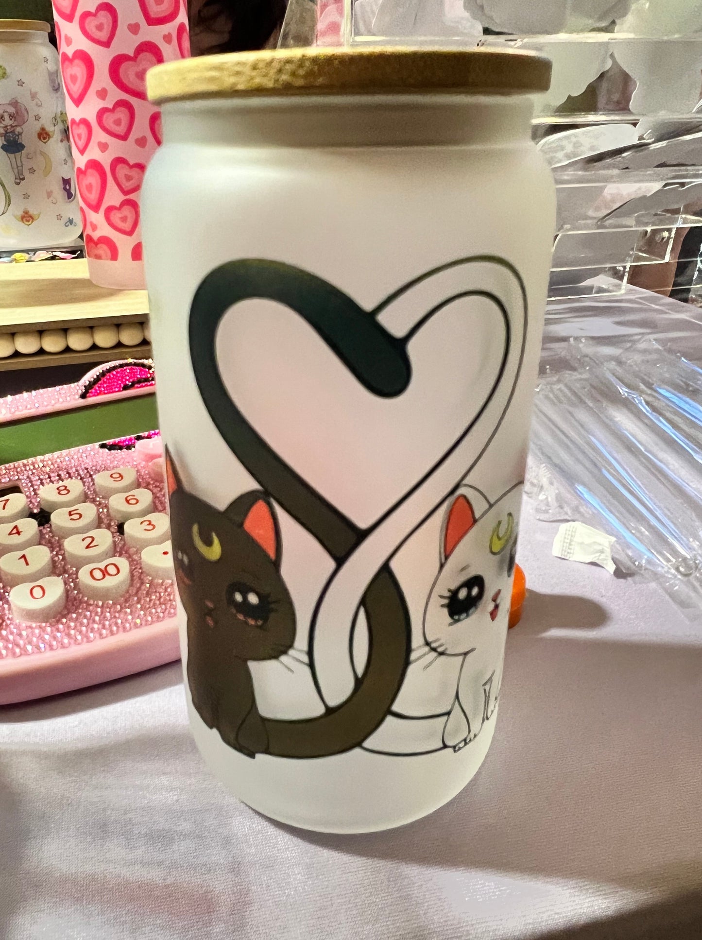 Sailor Kitty 16oz Glass Cup