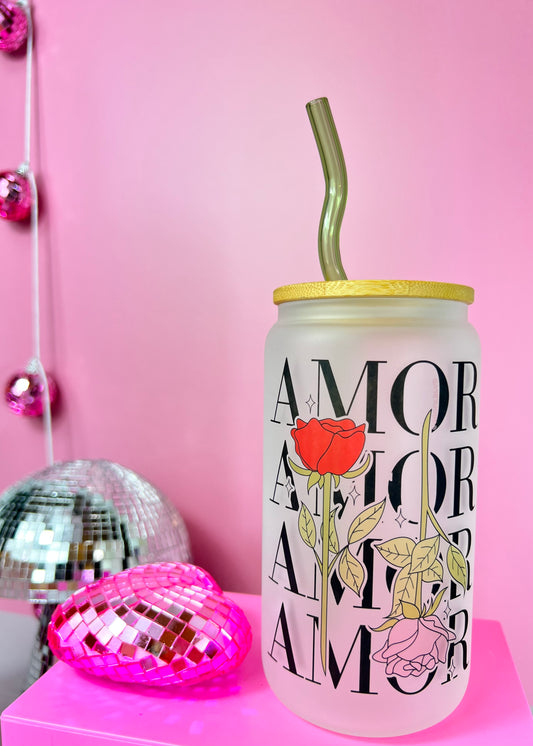 AMOR 16oz Glass cup