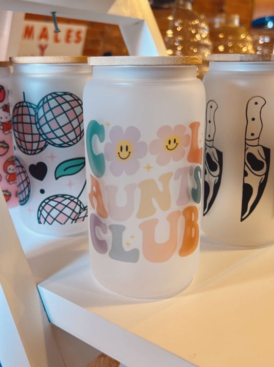 Cool Aunts Club 16oz Glass Cup
