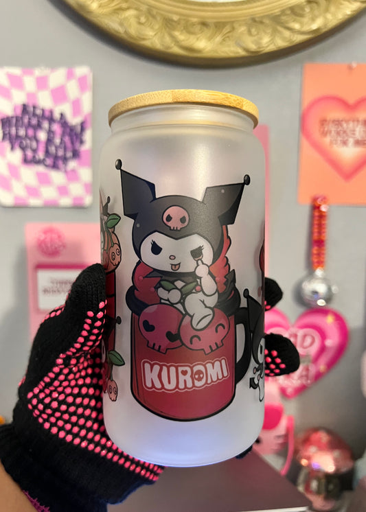 Kuromi Cherry Bomb 16oz Glass Cup