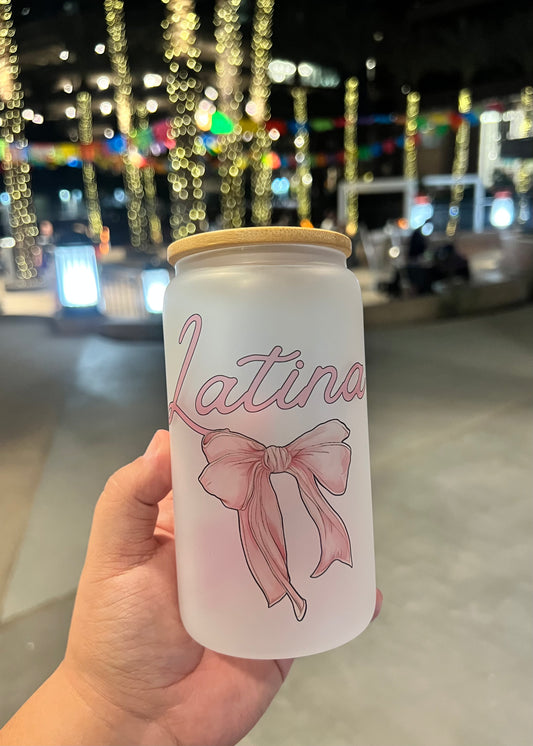 Latina Bow 16oz Glass cup