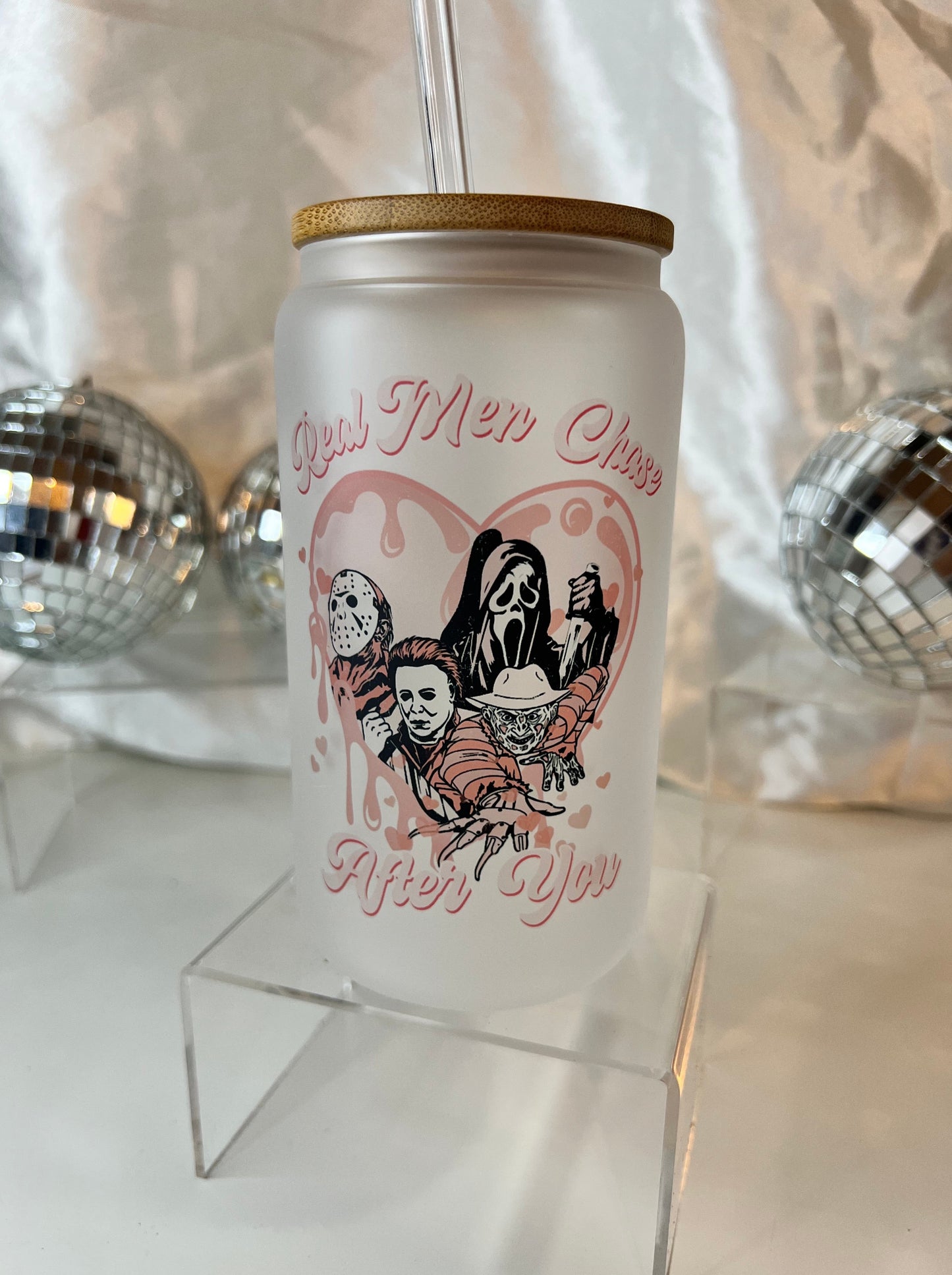 Horror Love 16oz Glass cup