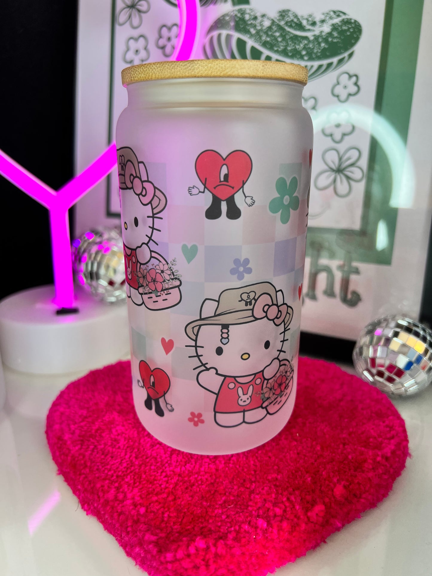 Benito x Kitty 16oz Glass cup