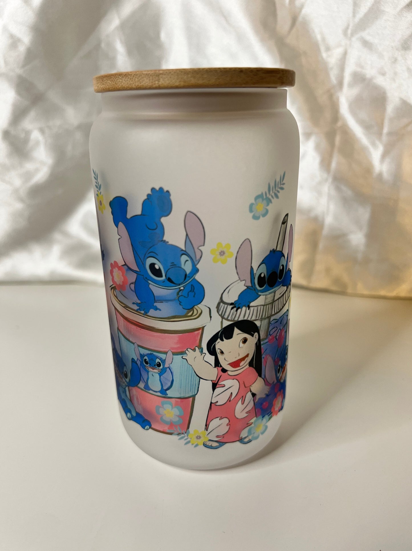 Lilo and Stitch 16oz Glass Cup