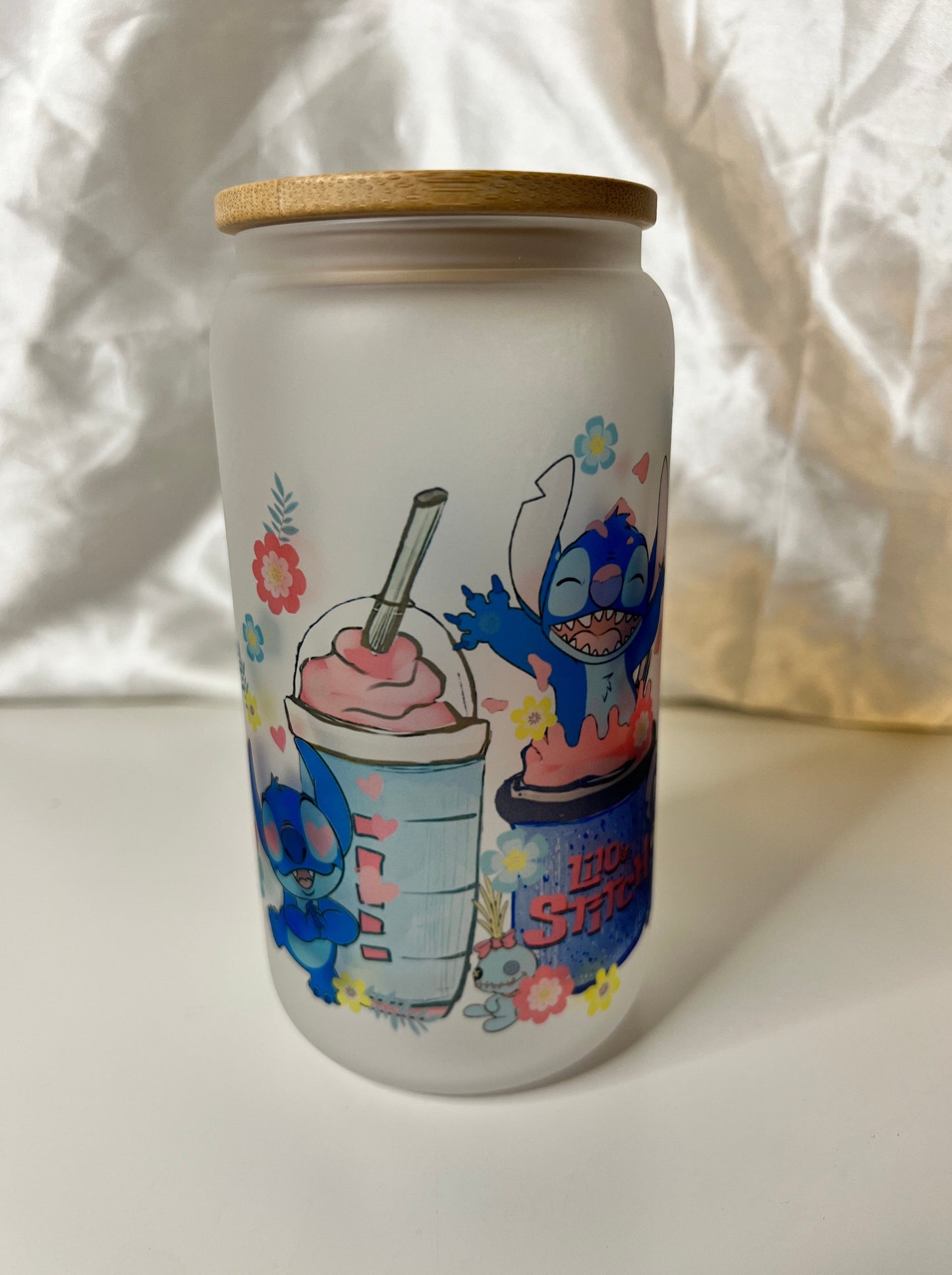 Lilo and Stitch 16oz Glass Cup